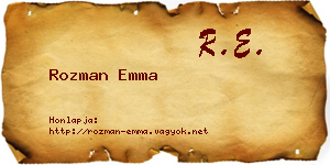 Rozman Emma névjegykártya